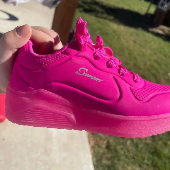 Little Big Girls Pink Skechers Sneakers Sport Tennis Shoes size 13 - Picture 2 of 6